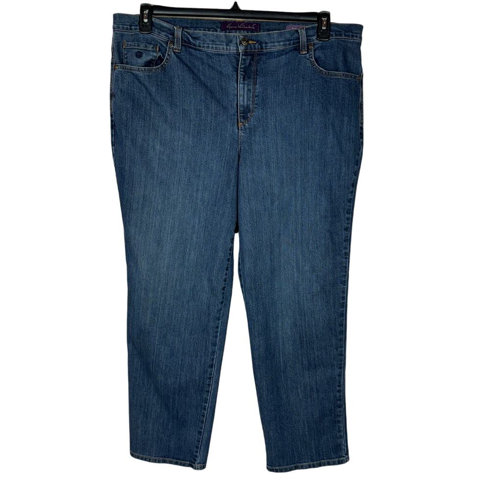 Gloria Vanderbilt SZ 18W Amanda Jeans Stretch Zip-Fly Pocket Hi-Rise Medium Wash